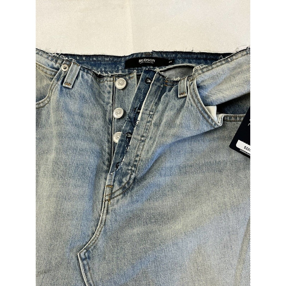Hudson Jeans Womens Size 25 Sloane Distressed Denim Blue Jean Raw Hem Skirt NWT - Picture 4 of 7